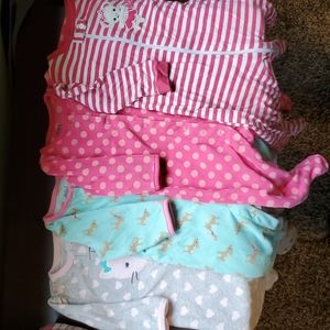 3-6 Month Fleece Onesie Pajamas Lot